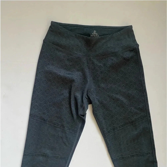 PrAna Roxanne Printed Leggings Pull On Stretch Small patchwork grey boho Moto - Picture 4 of 12